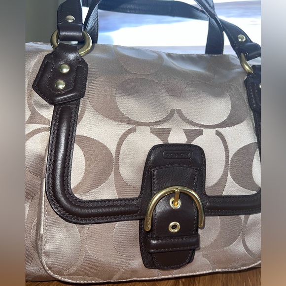 Coach signature large sateen and leather book tote bag - Picture 2 of 16